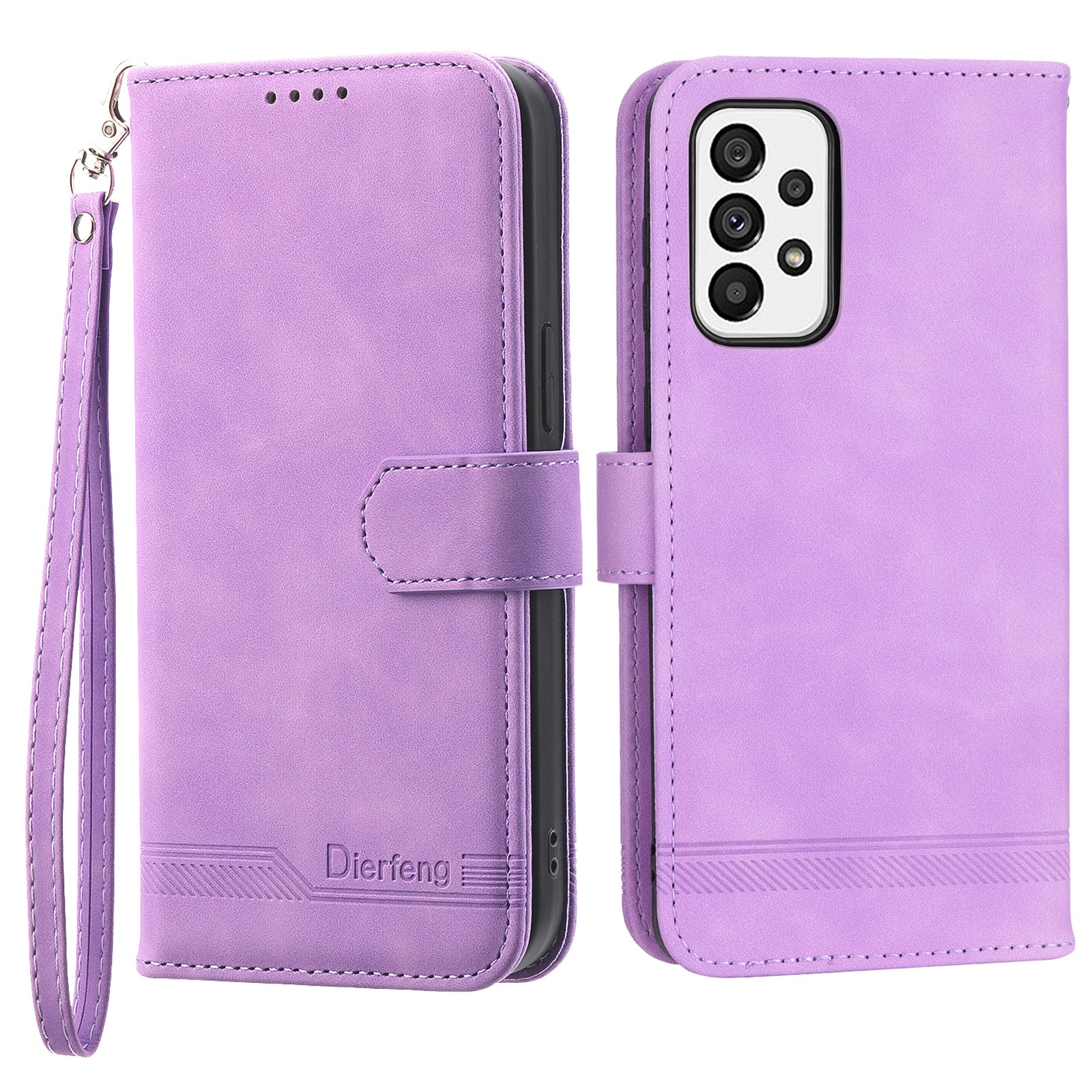 DIERFENG DF-03 Cell Phone Case for Samsung Galaxy A73 5G Lines Imprinted Stand Wallet Phone Leather Cover DIERFENG DF-03 Cell Phone Case for Samsung Galaxy A73 5G Lines Imprinted Stand Wallet Phone Leather Cover